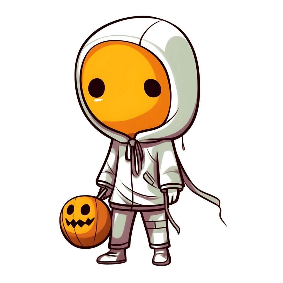 halloween cute cartoon character style generative AI. png