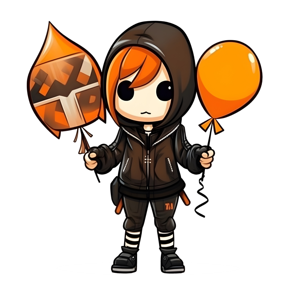 halloween cute cartoon character style generative AI. png