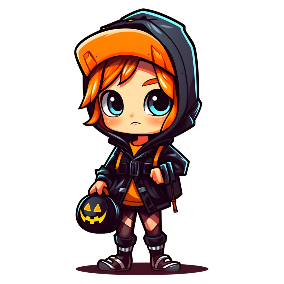 halloween cute cartoon character style generative AI. png