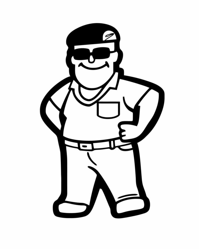 a cartoon man in sunglasses and a hat vector