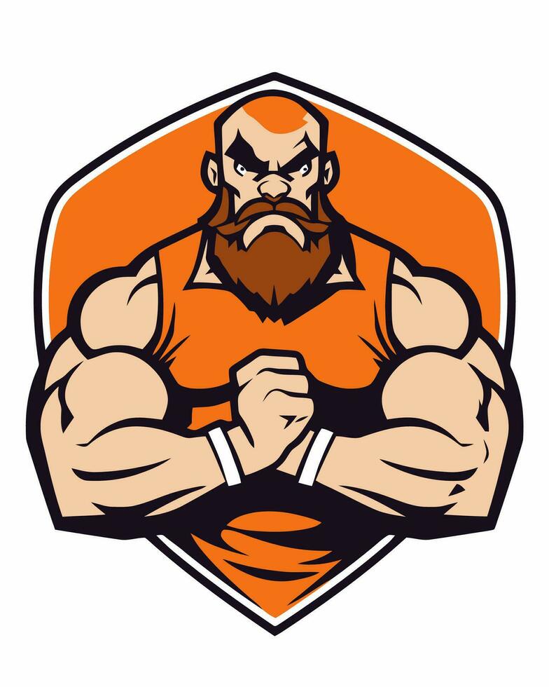 muscular man illustration vector