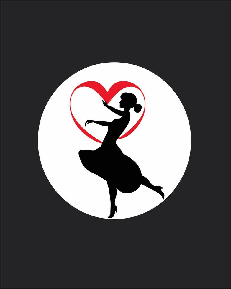 silhouette girl dancing vector