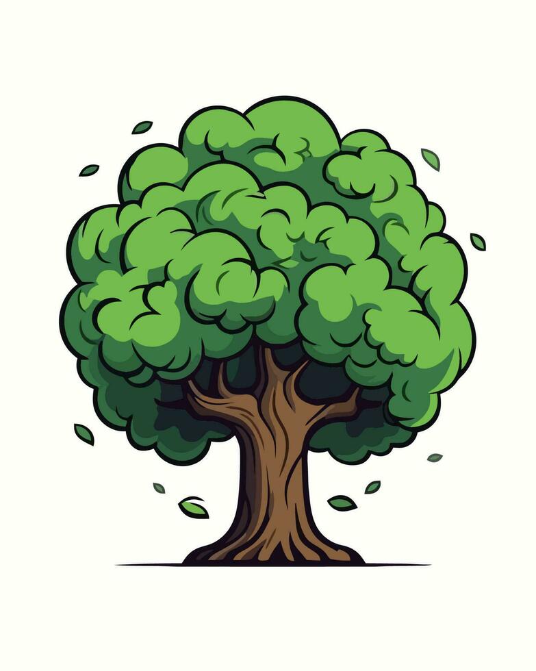 big cartoon tree vector