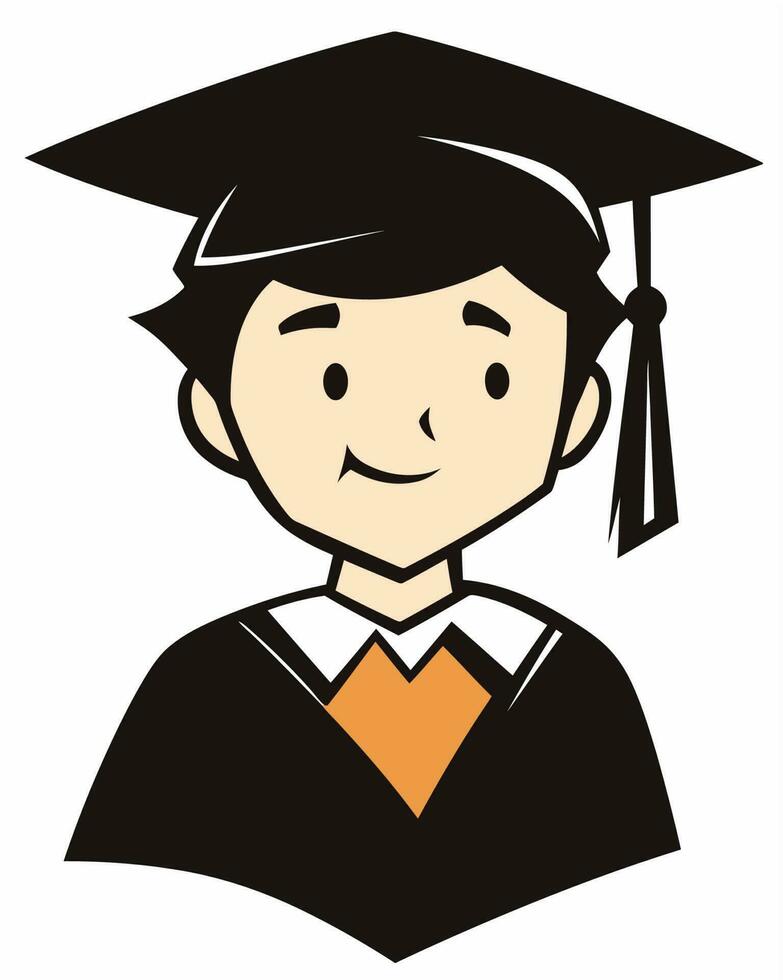 un dibujos animados graduado vistiendo un graduación gorra vector