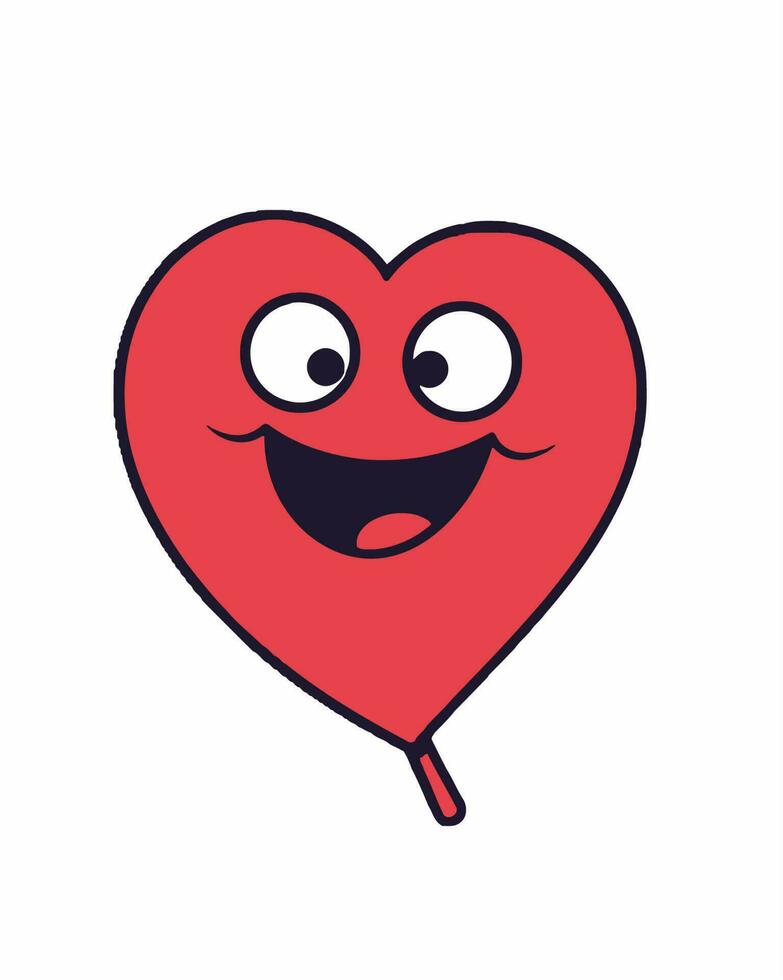 heart balloon with eyes and mouth vector