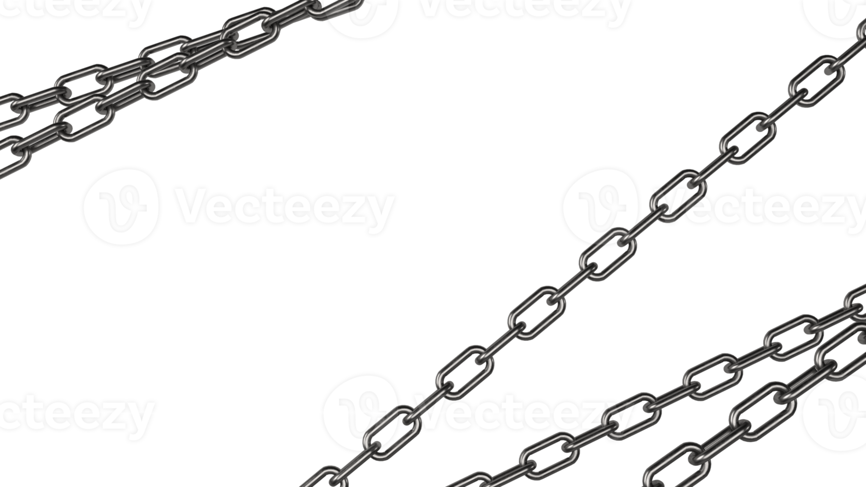 The metal chain png image 3d rendering
