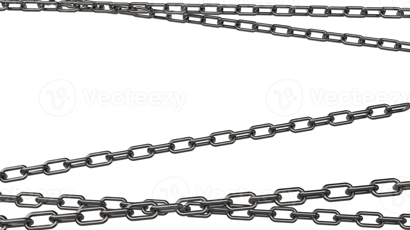 The metal chain png image 3d rendering