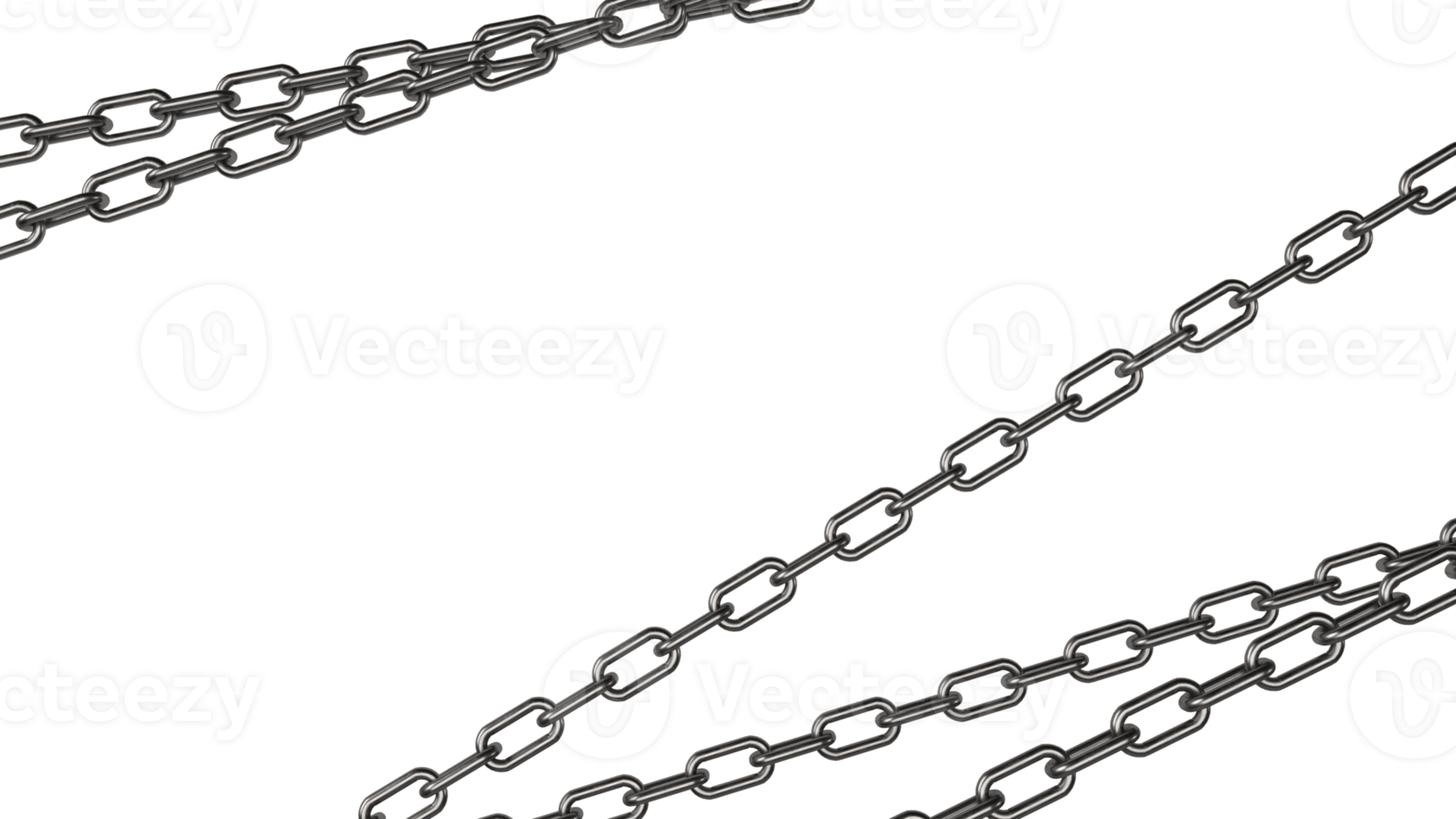 The metal chain png image 3d rendering