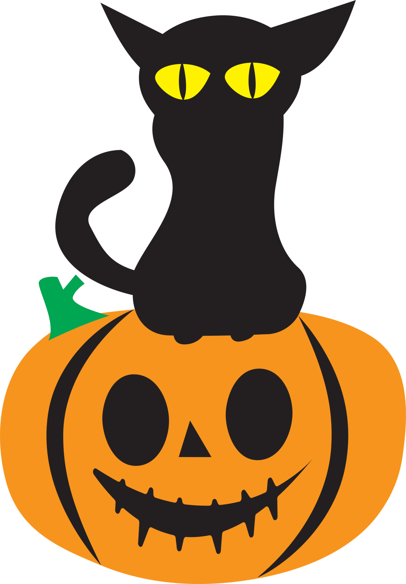 The black cat and jack o lantern character design for halloween concept 26849288 PNG