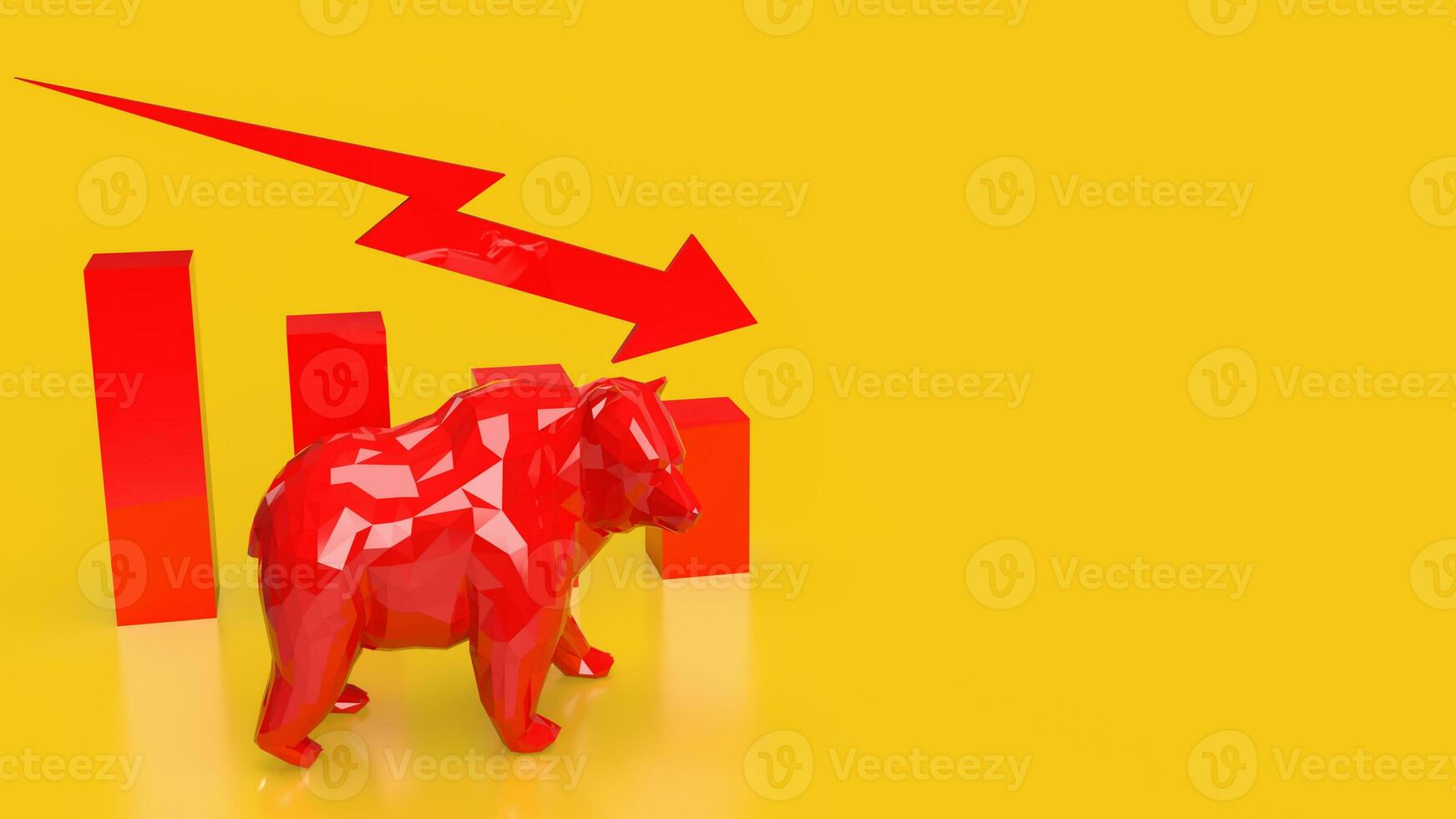 The Bear and Business chart 3d rendering photo