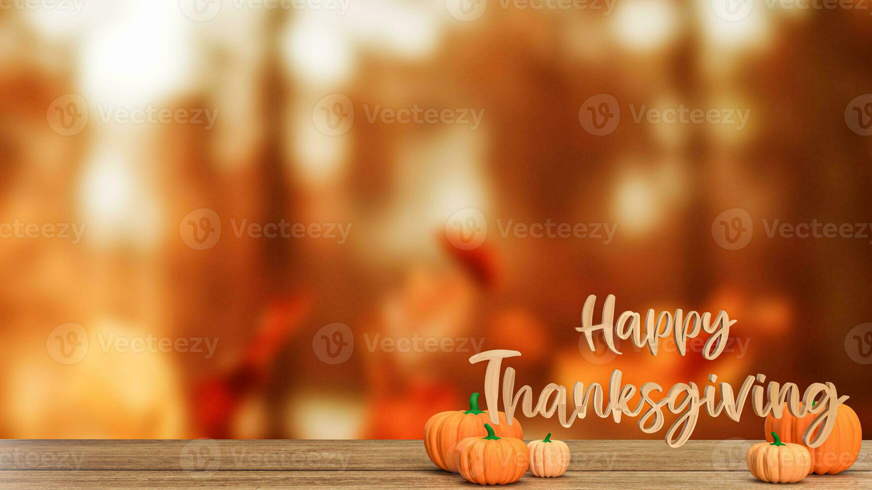 The pumpkin for Thanksgiving day concept 3d rendering photo