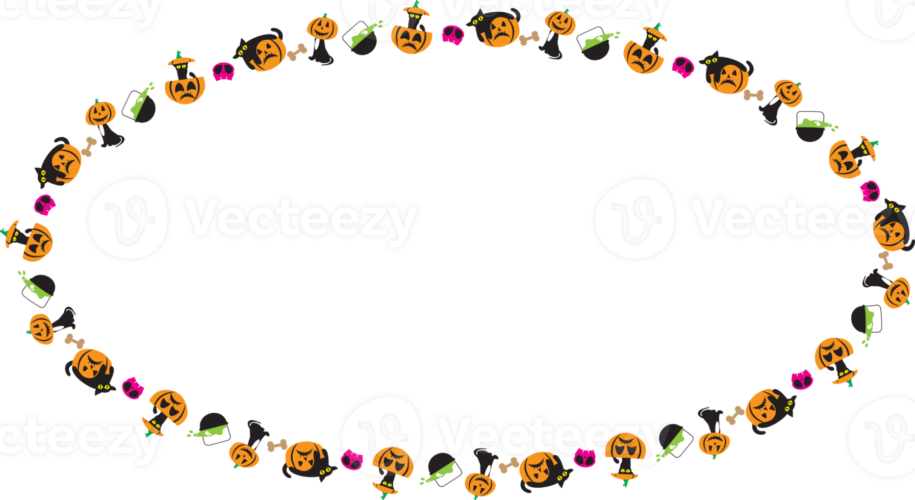 The Black cat and jack o lantern pumpkin Boarder line  for halloween content png