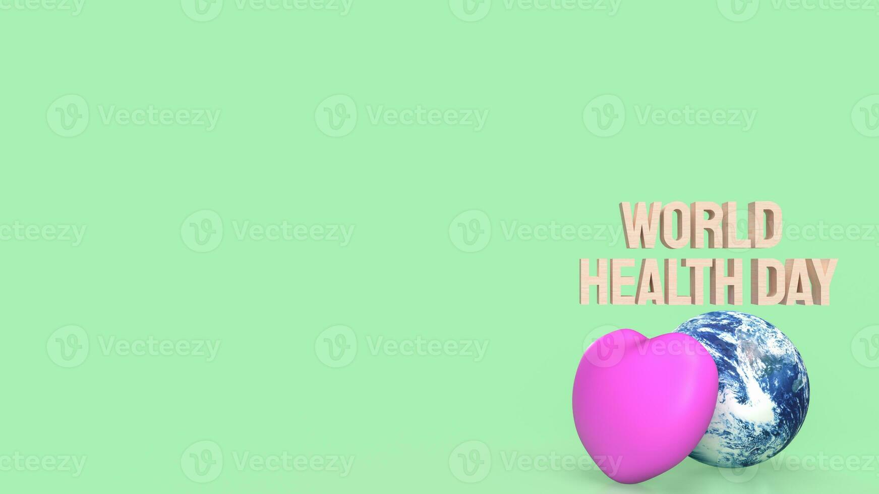 The earth and heart for World Health Day concept 3d rendering photo
