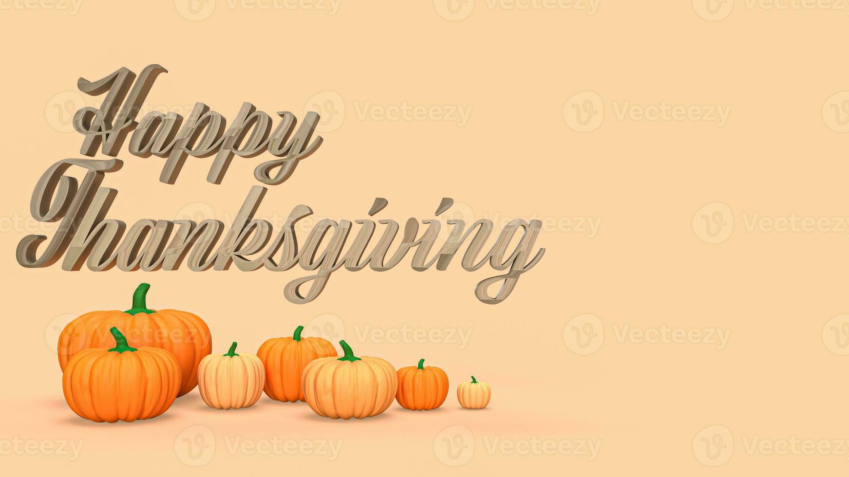 The pumpkin for Thanksgiving day concept 3d rendering photo