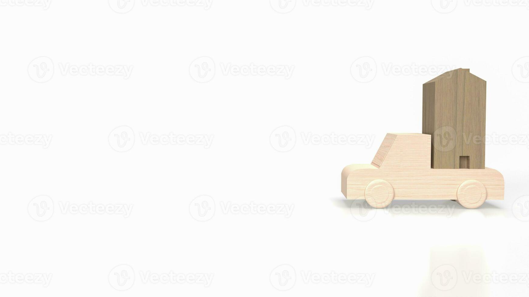 The van truck and home for property concept 3d rendering photo