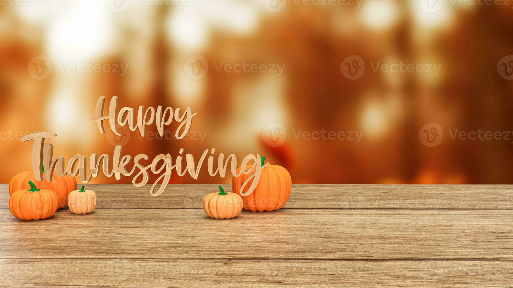 The pumpkin for Thanksgiving day concept 3d rendering photo