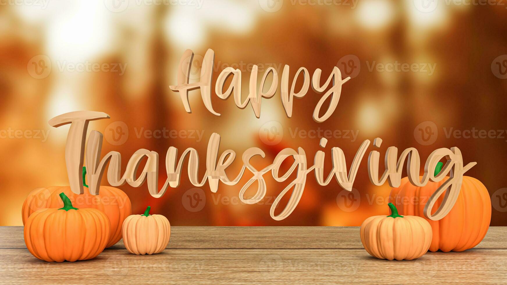 The pumpkin for Thanksgiving day concept 3d rendering photo