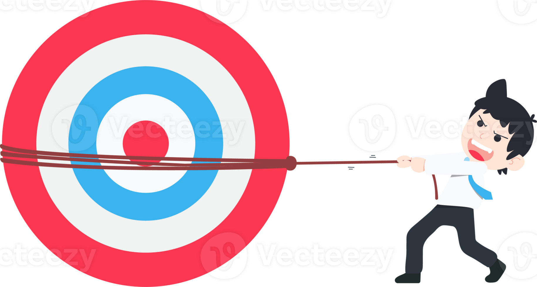 SD Business Man pulling a giant target set for your business png