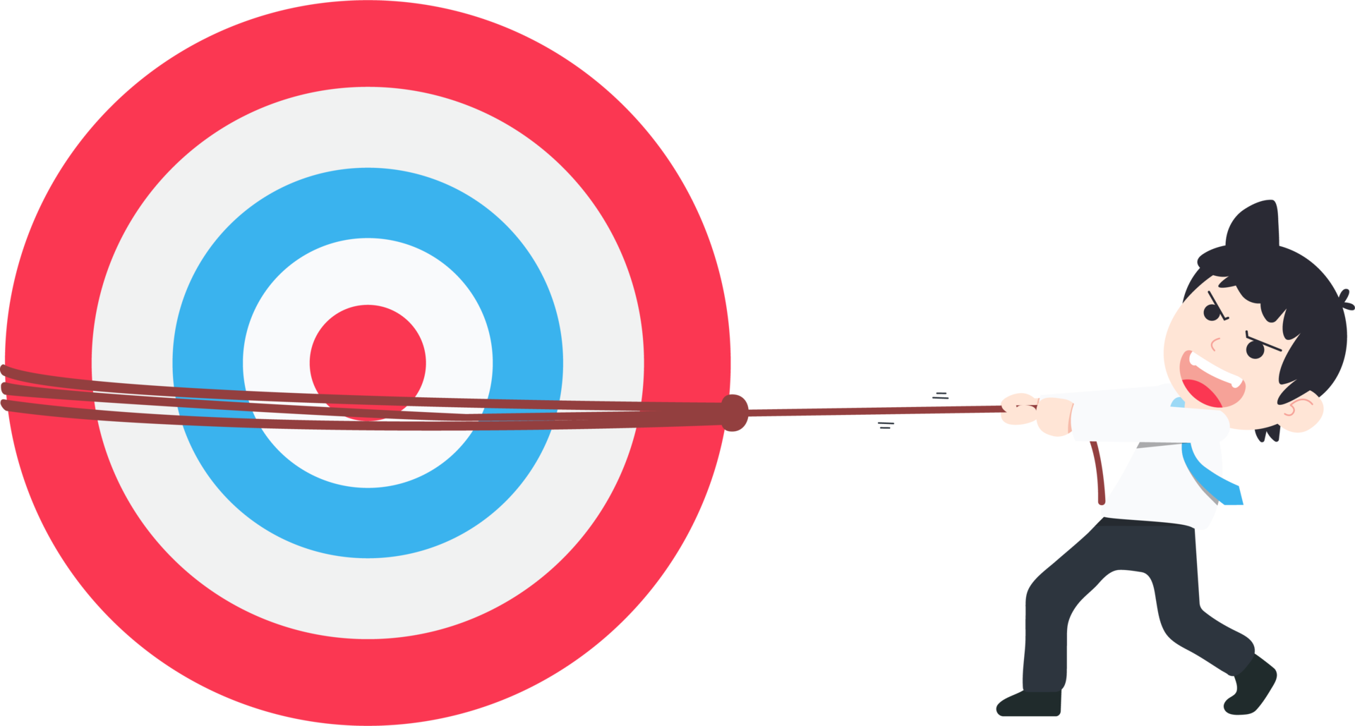 SD Business Man pulling a giant target set for your business 26849629 PNG