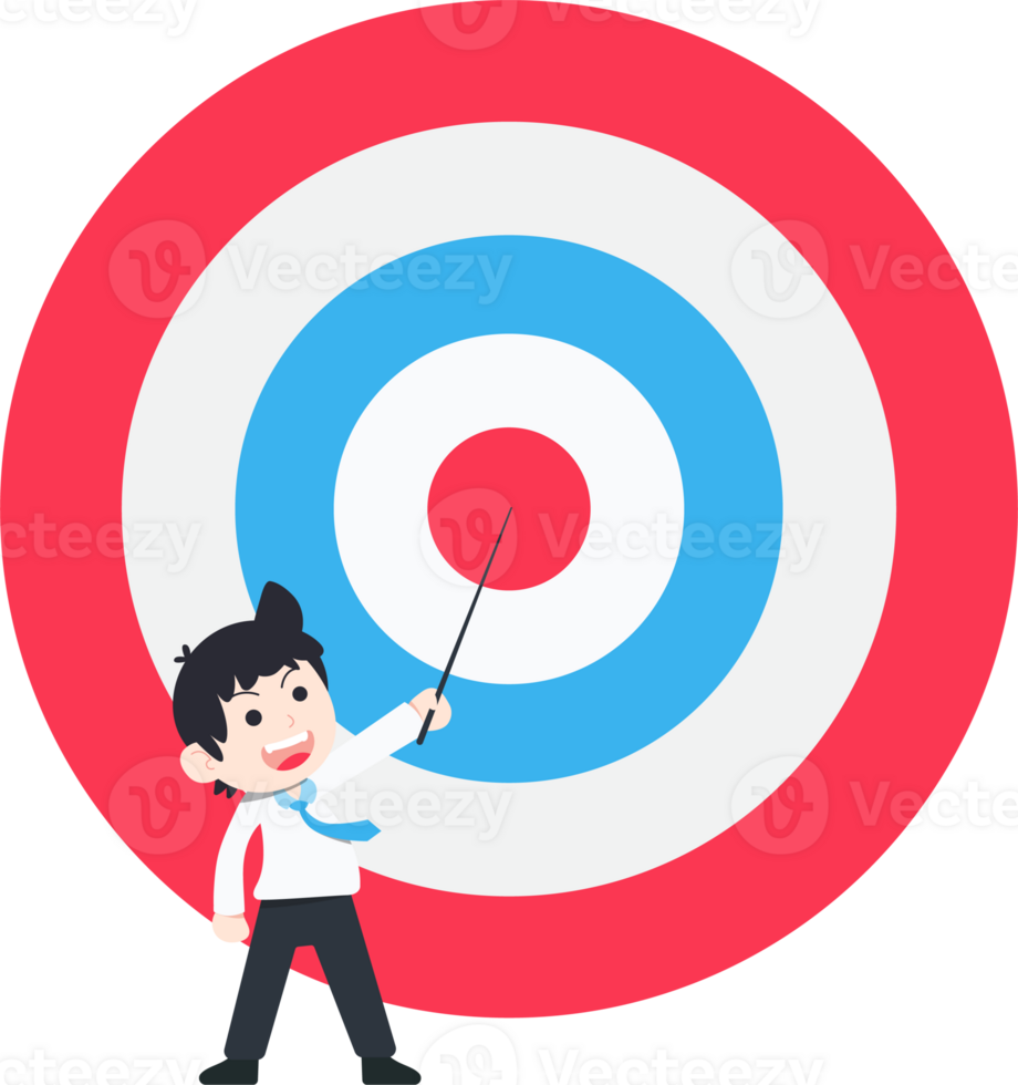 SD Business Man Present and point at the center of the target png