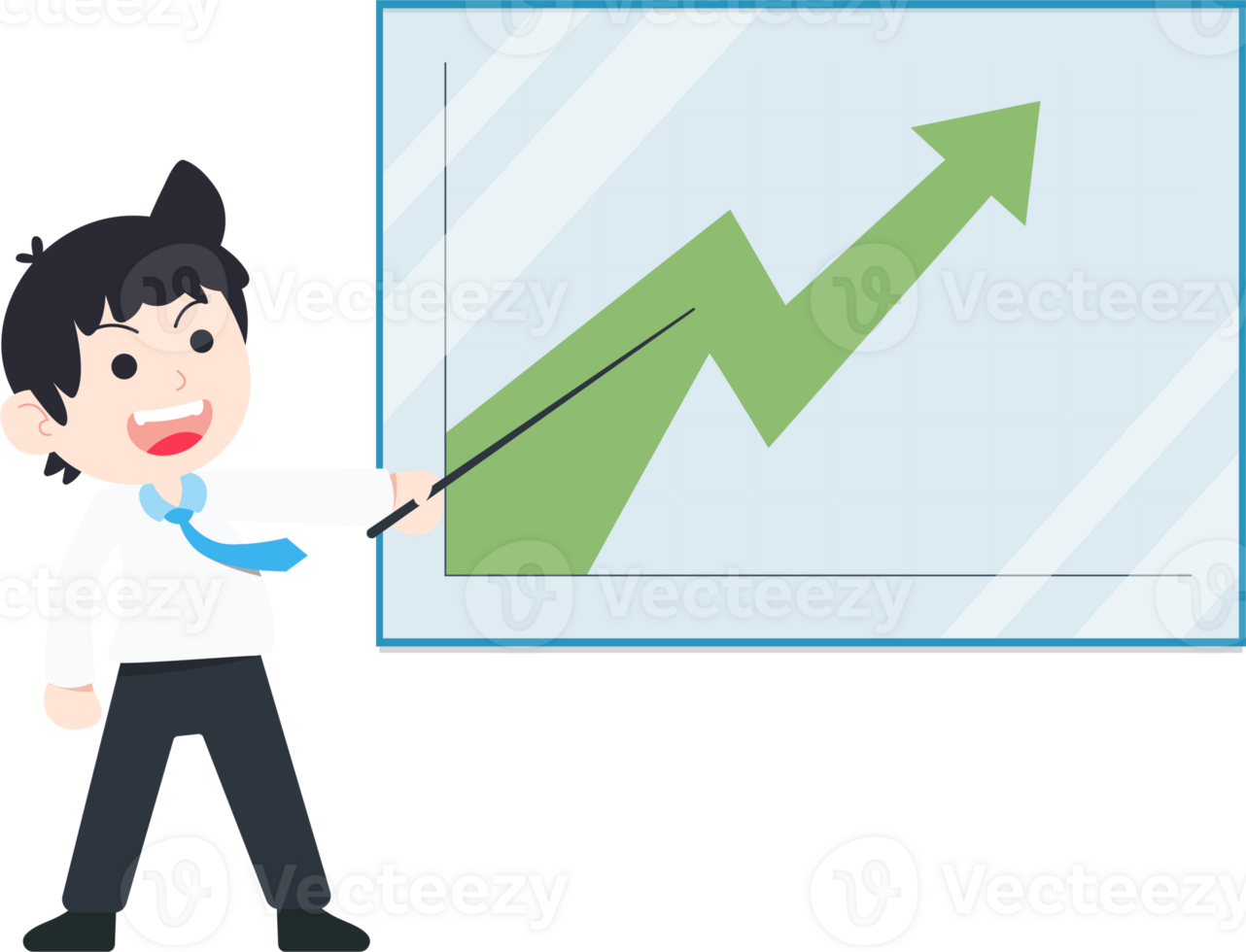 SD Business Man Present the line graph with good results png