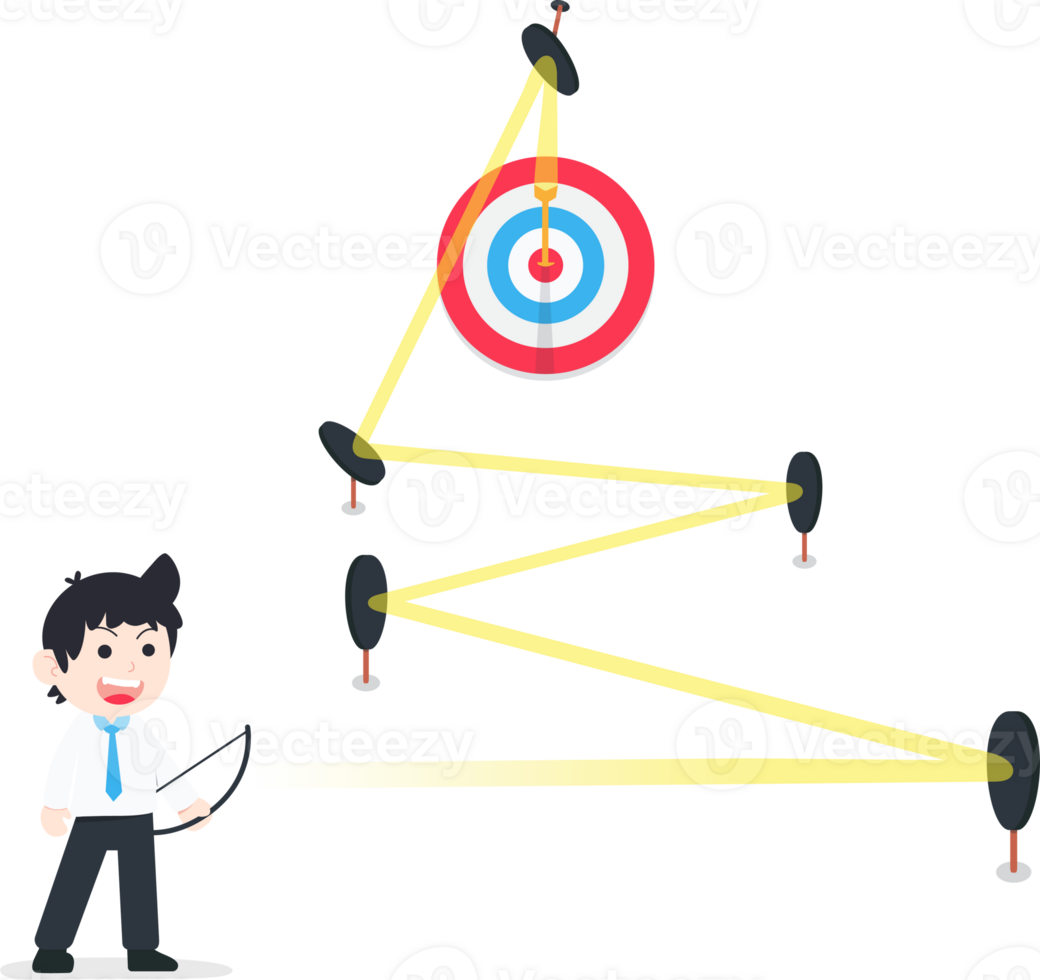 SD Business man shoots through difficult obstacles to the center of the target precisely png