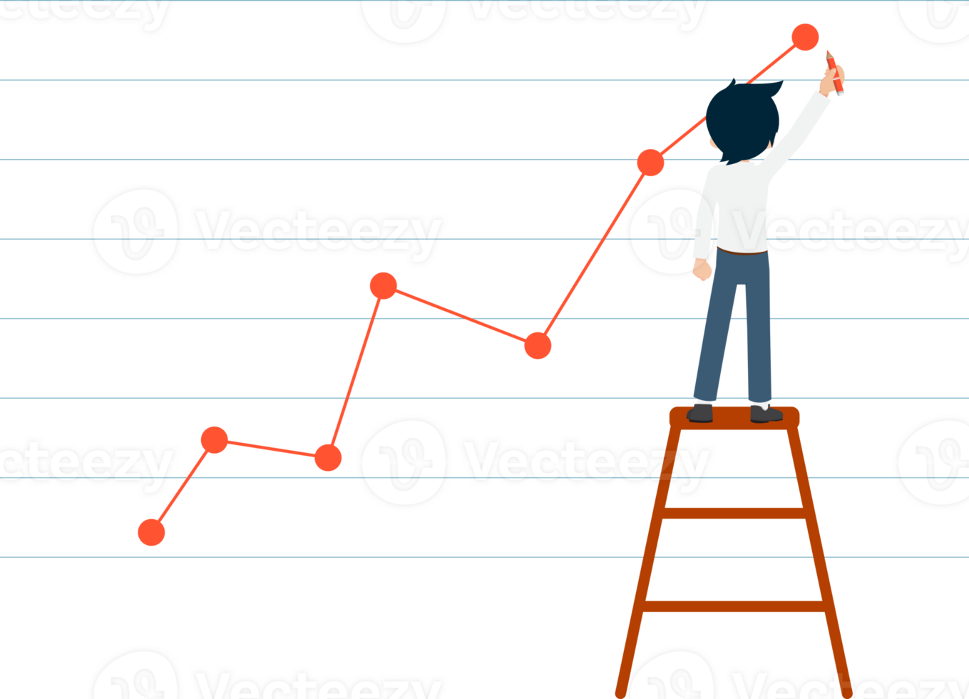 Salary Man Successfully drawing the graph at the highest point. png