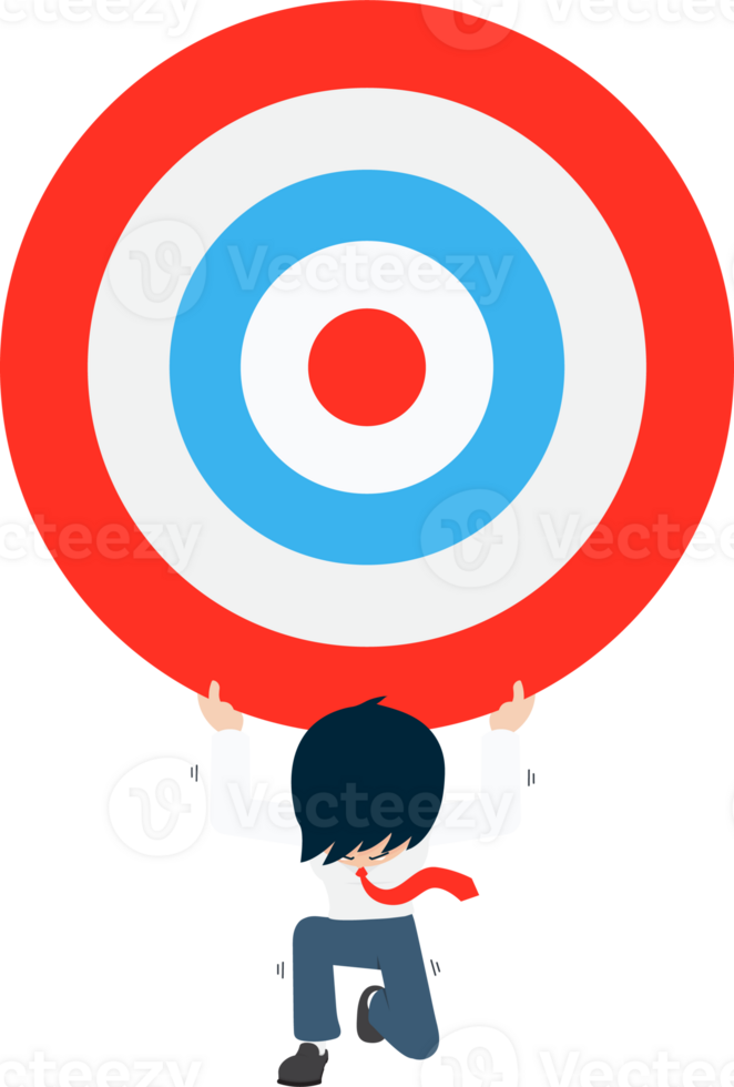 Salary Man bearing a giant target on his back alone png