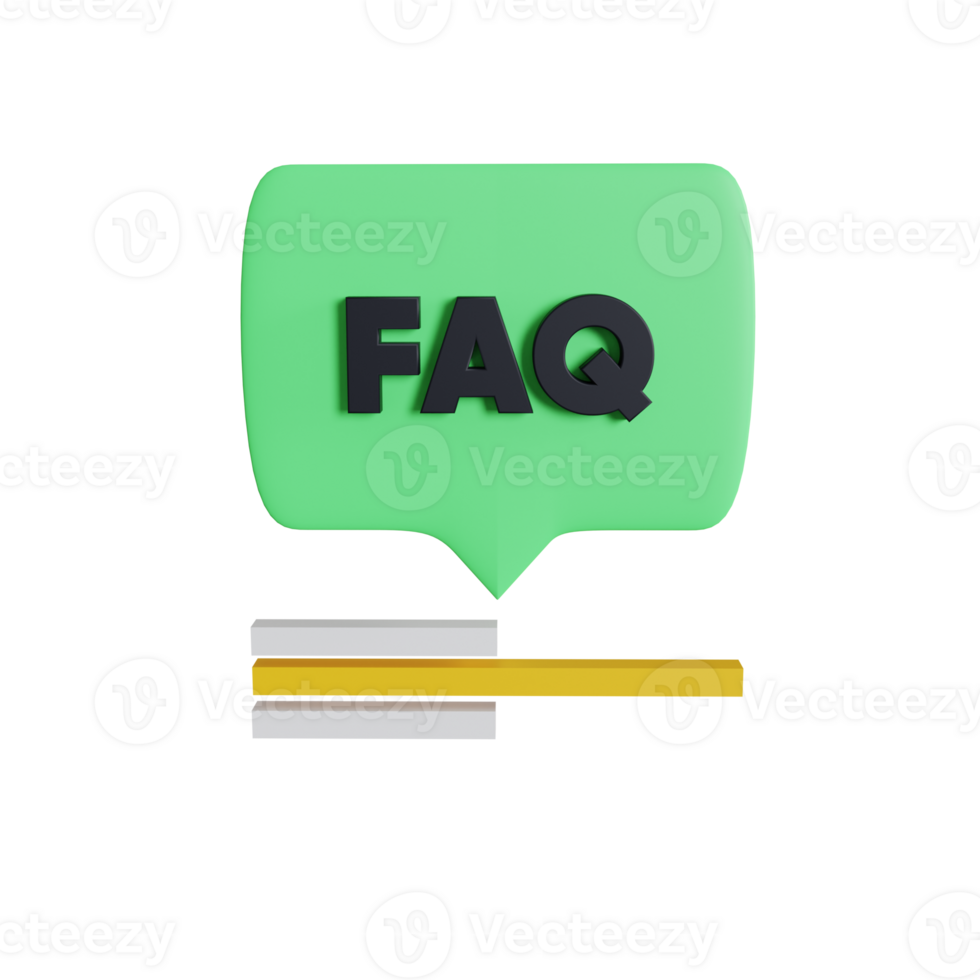 frequently asked question chat retro style 3d illustration png