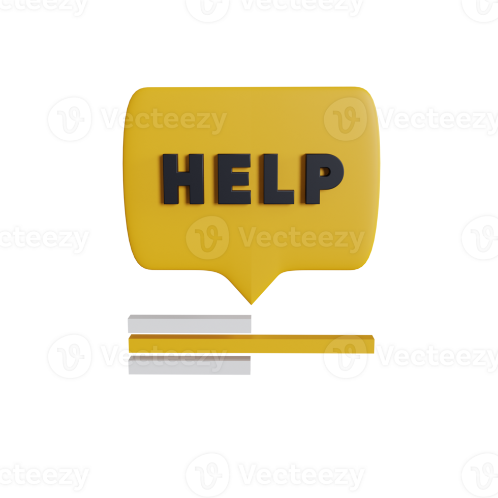 help chat retro style 3d illustration png