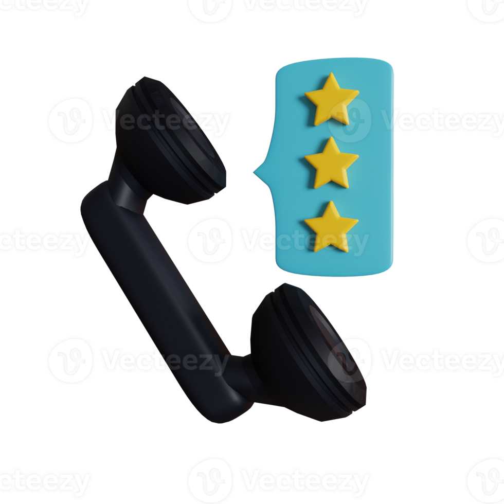 rating retro style 3d illustration png
