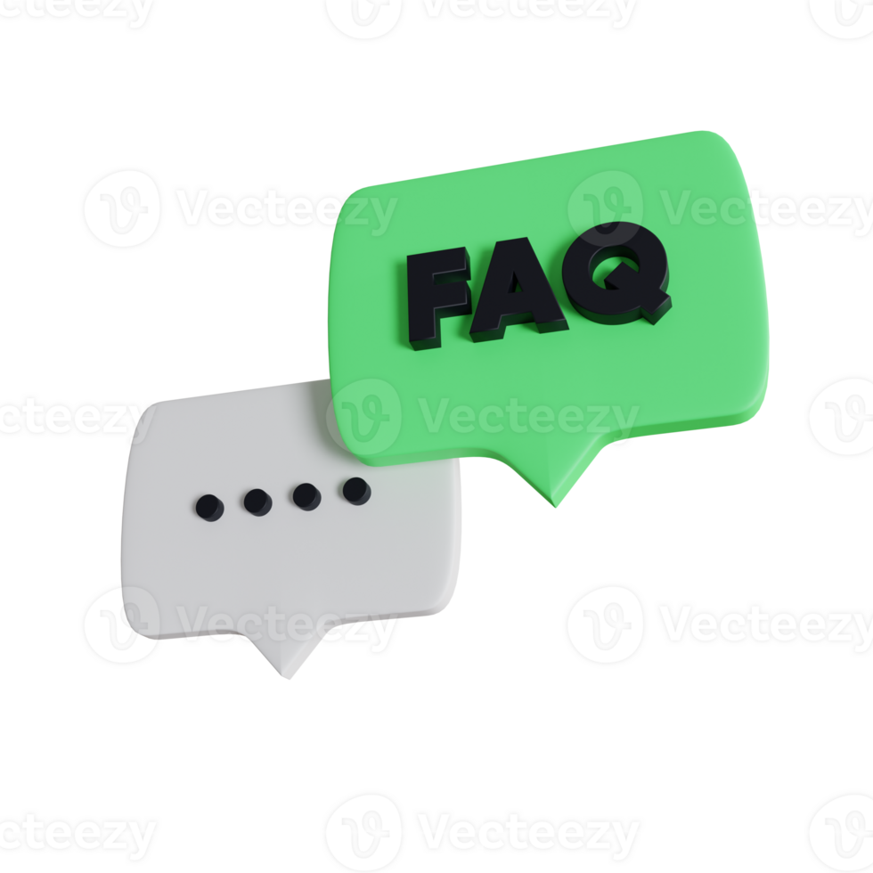 frequently asked question retro style 3d illustration png