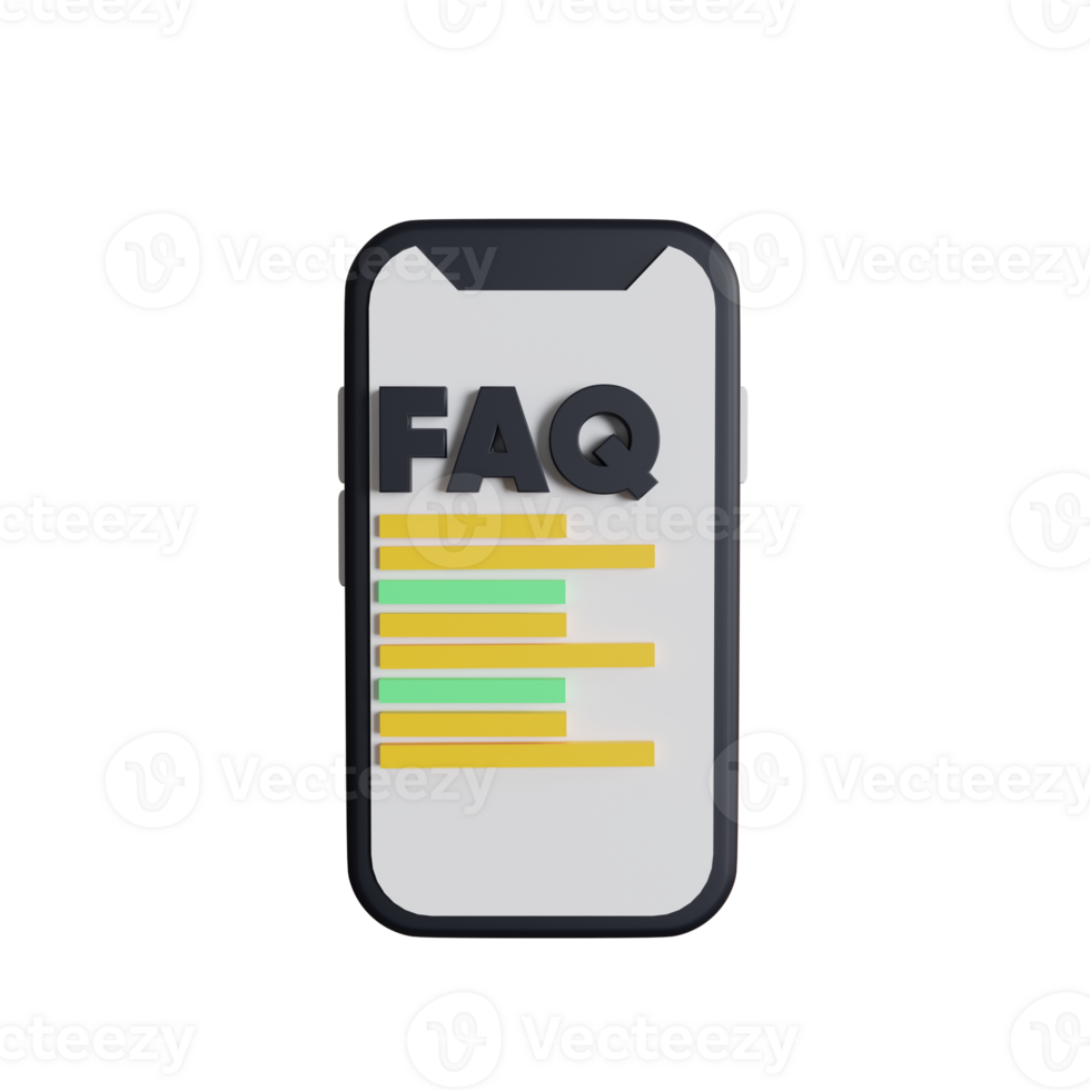 frequently asked question history retro style 3d illustration png