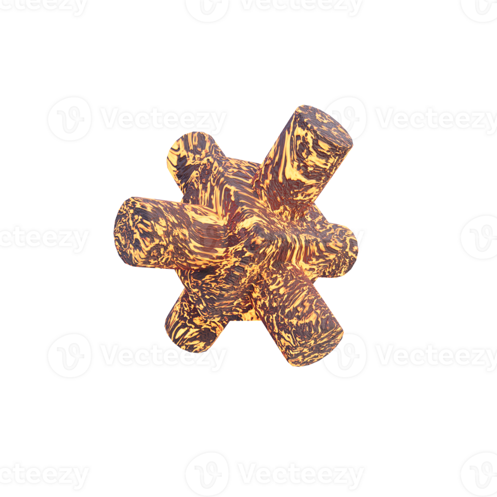 3d stick cube lava rock abstract shape png