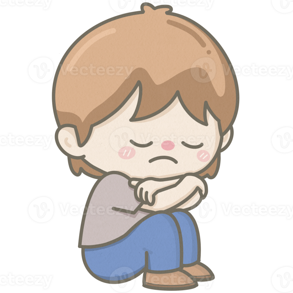 Sad pouting boy png