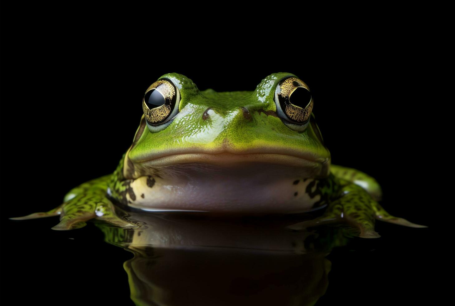 cerca arriba detallado retrato de rana animal, generativo ai foto