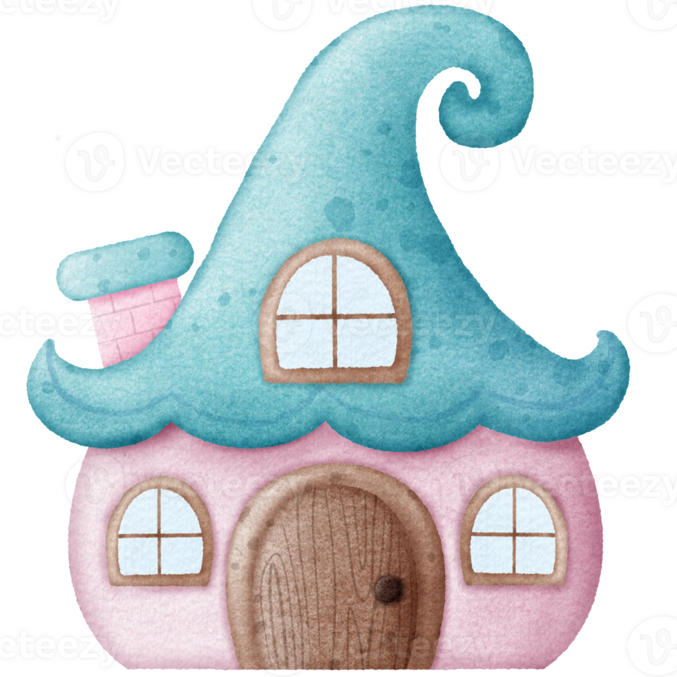 Cute pink elf house png