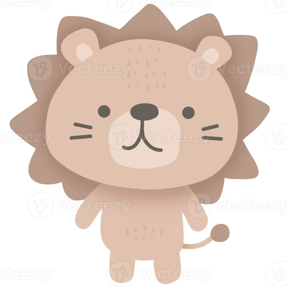 Cute lion character png