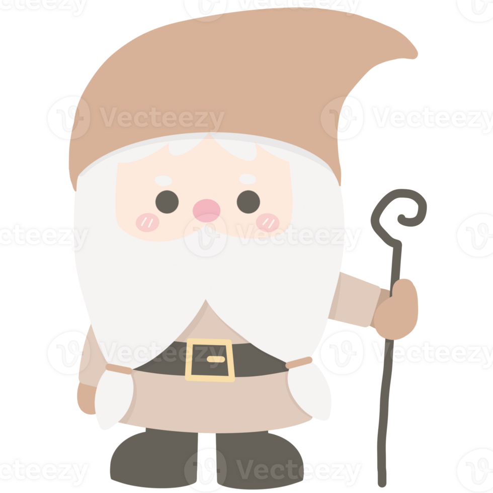 Cute gnome holding scepter png