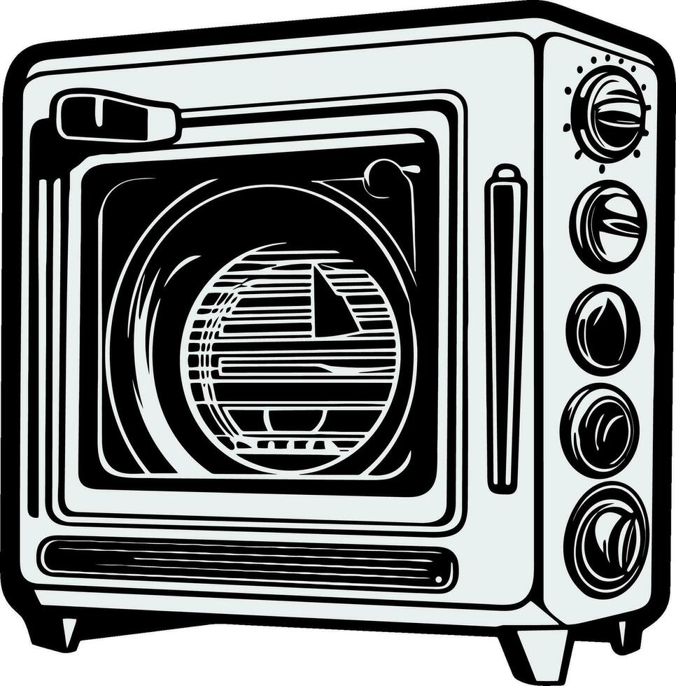 microwave oven illustration vector