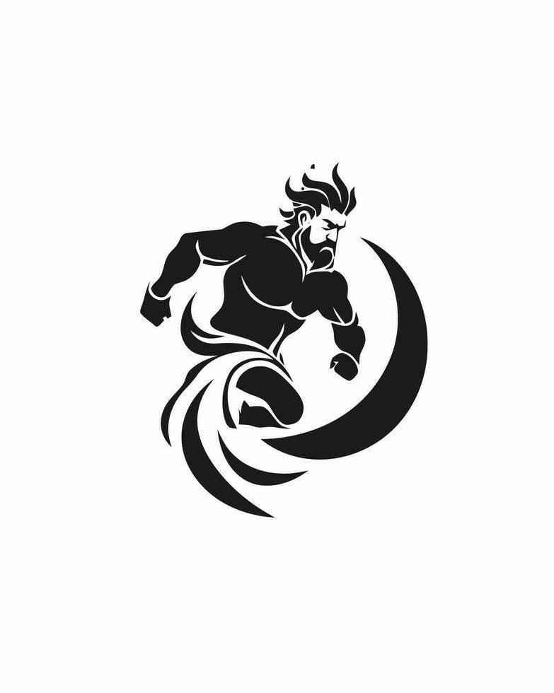 a black and white logo of a man with a beard vector