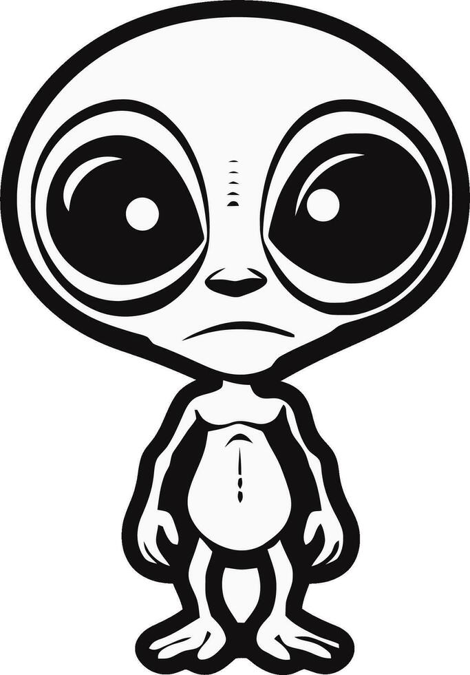 baby cartoon alien vector