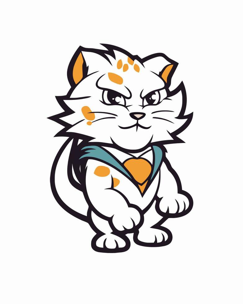 a cartoon cat with a bow tie on its head vector