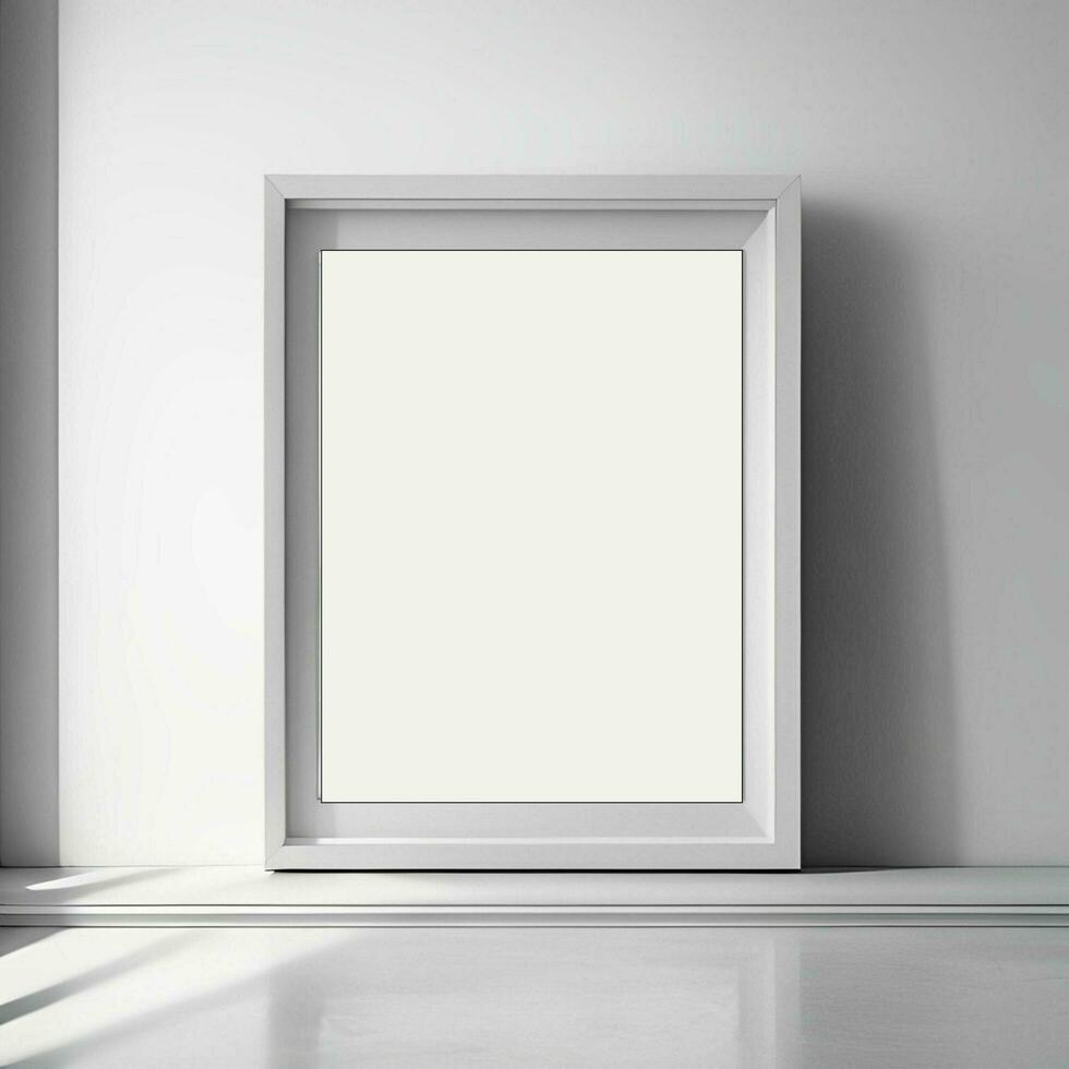 Minimalistic Big empty wall frame mockup for living room interior decor, Blank frame mockup for product presentation, Empty picture wall frame mockup, product presentation wall frame photo