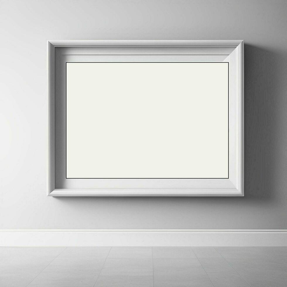 minimalista grande vacío pared marco Bosquejo para vivo habitación interior decoración, blanco marco Bosquejo para producto presentación, vacío imagen pared marco Bosquejo, producto presentación pared marco foto