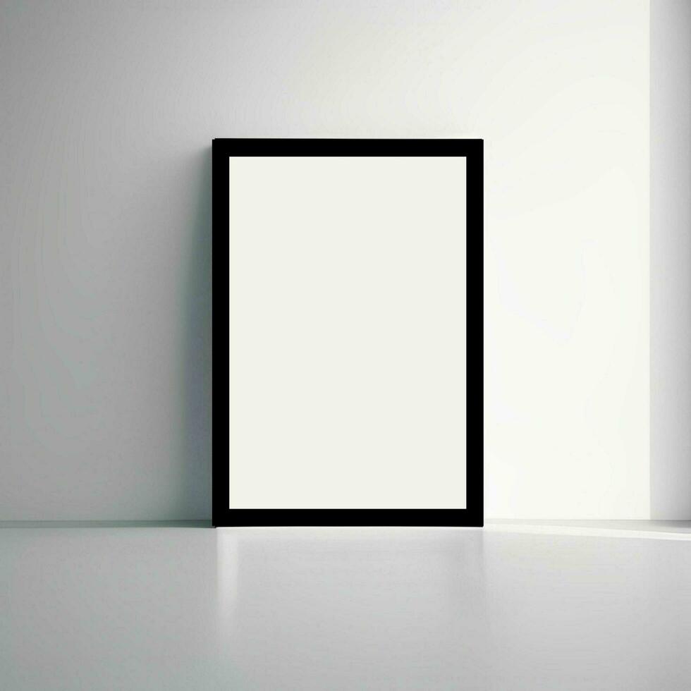 minimalista grande vacío pared marco Bosquejo para vivo habitación interior decoración, blanco marco Bosquejo para producto presentación, vacío imagen pared marco Bosquejo, producto presentación pared marco foto