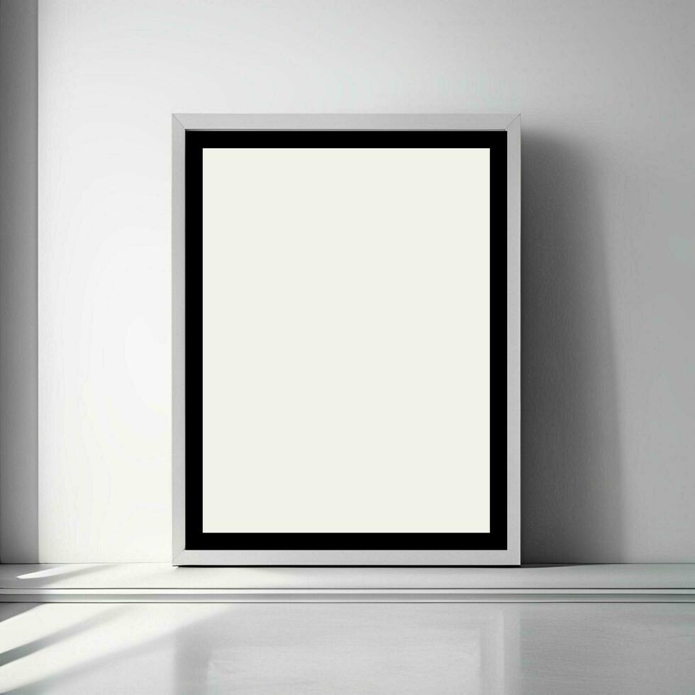 Minimalistic Big empty wall frame mockup for living room interior decor, Blank frame mockup for product presentation, Empty picture wall frame mockup, product presentation wall frame photo