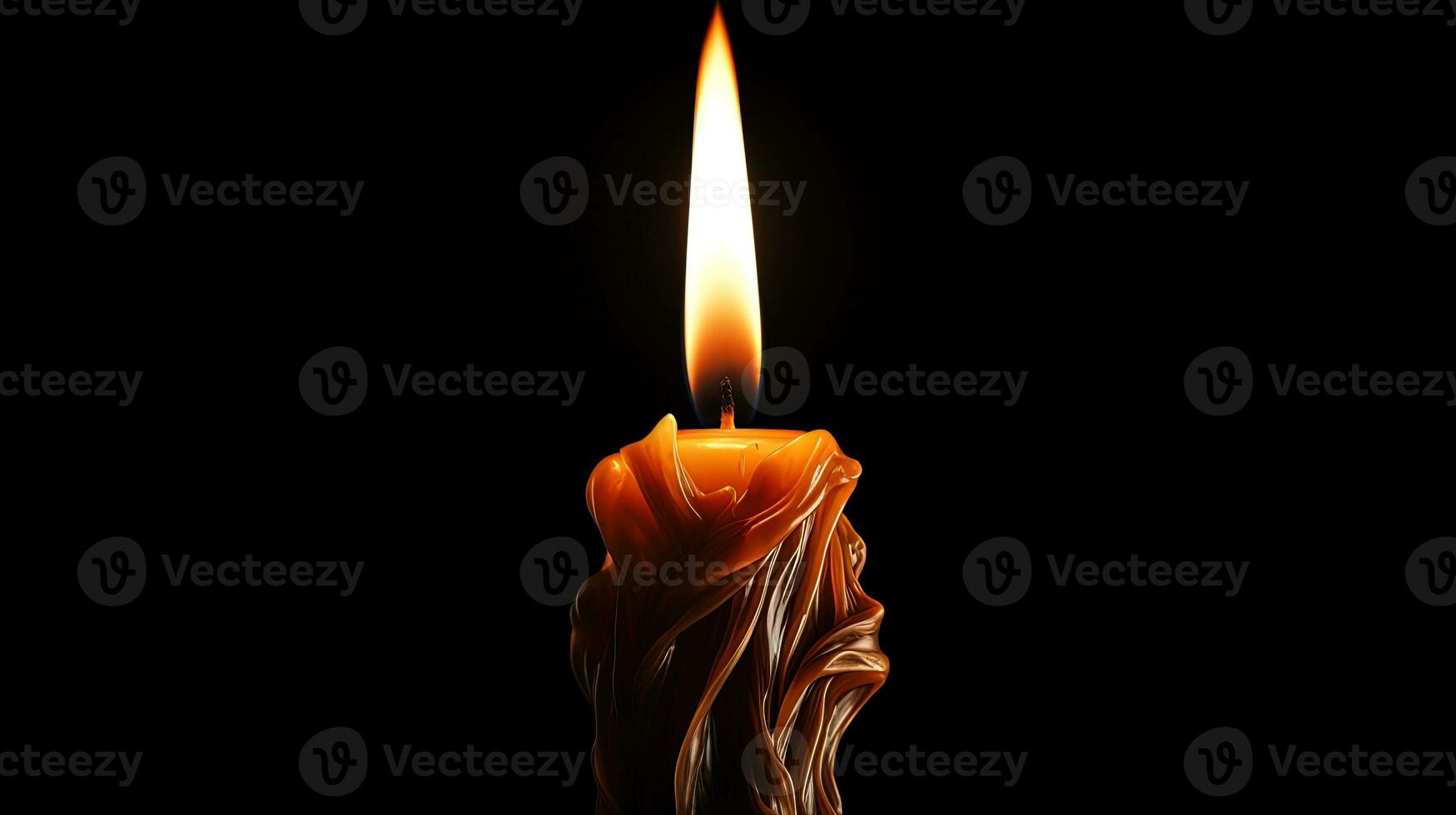 Candle on a black background, generated by AI photo