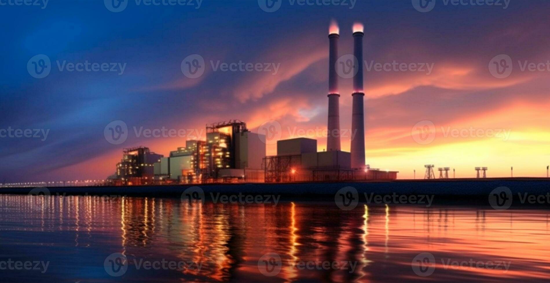 fábrica industrial tubería contaminar el atmósfera, Chimenea cansada gases, grueso bocanadas de fumar ai generado imagen foto
