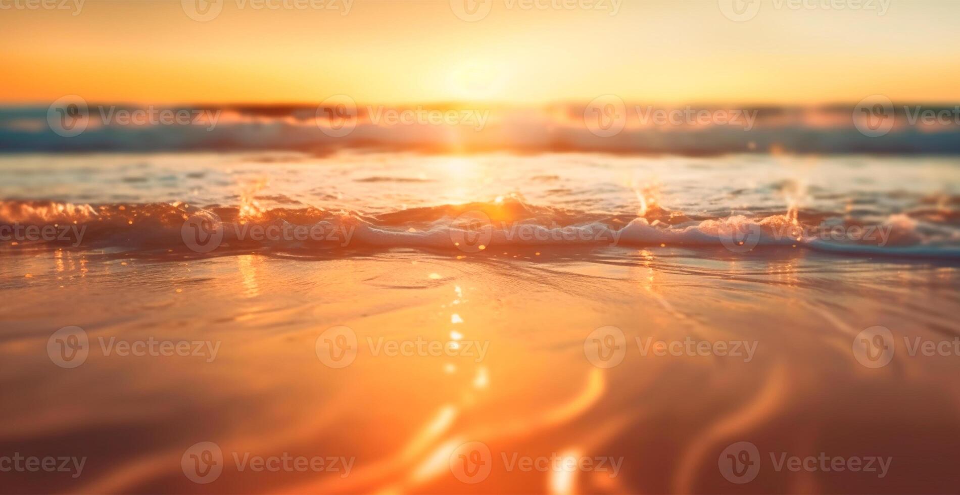 Bright sunny beach, vacation vacation concept at sea, ocean, tourism - AI generated image photo